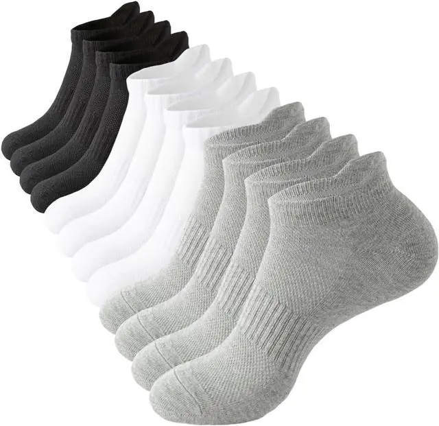 Main image of Rehelu Mens Ankle Socks Cotton Running Socks Athletic Low Cut No Show Socks with Tab 6 Pairs