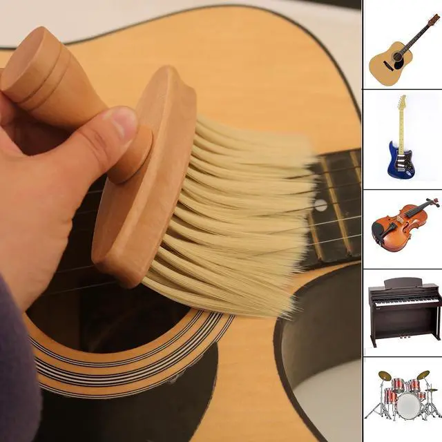 Alt view image 7 of 7 - Keyboard Cleaning Brush, Wooden Piano Cleaner Brush, Instrument Dusting Brush Anti-Static Double Sided Ultra Soft Brush, Universal Guitar Laptop Synthesizers Keyboard Brush