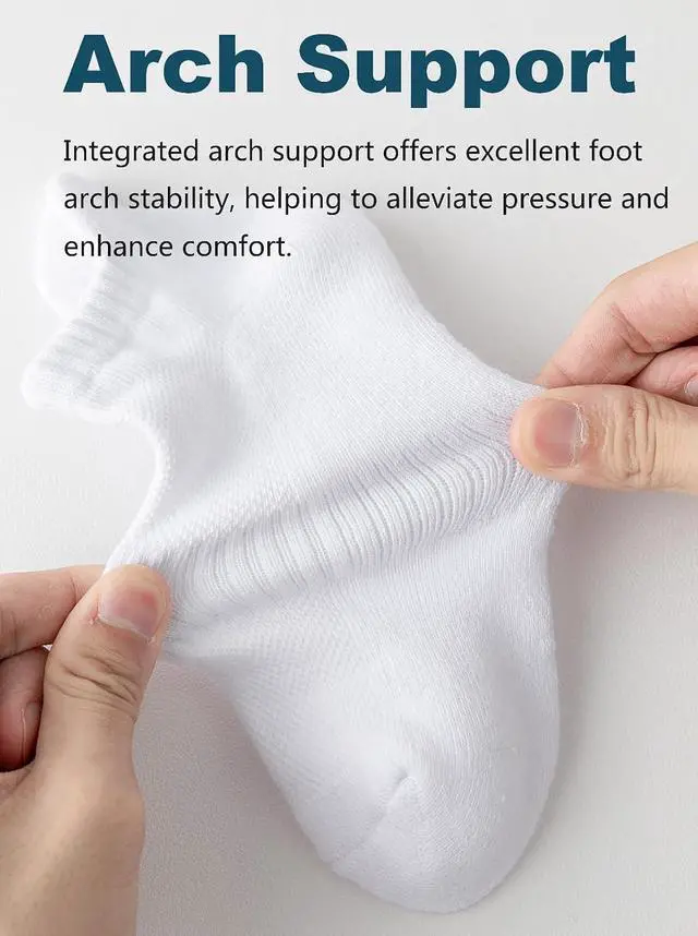 Alt view image 5 of 7 - Rehelu Mens Ankle Socks Cotton Running Socks Athletic Low Cut No Show Socks with Tab 6 Pairs