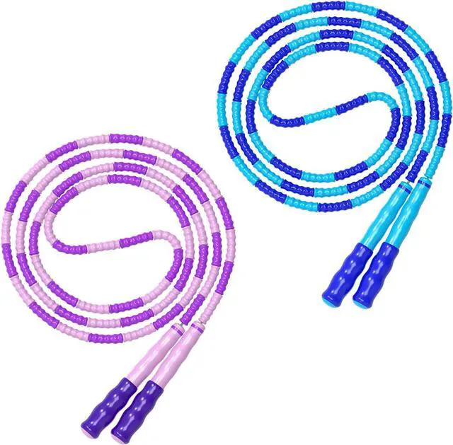 Main image of Leeboom Jump Rope, Adjustable Length Tangle-Free Segmented Soft Beaded Skipping Rope, Fitness Jump Rope for Kids, Man, and Women Weight Loss 9.2 Feet