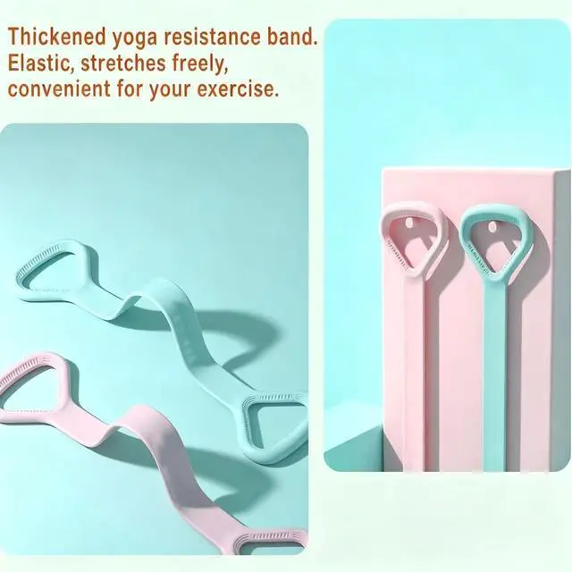 Alt view image 3 of 7 - Figure 8 Resistance Band, Arm Back Shoulder Exercise Elastic Rope Stretch Fitness Band, Foot, Leg, Hand Stretcher, Arm Exerciser for Yoga Pilates Stretching Physical Therapy, Home Gym Workout