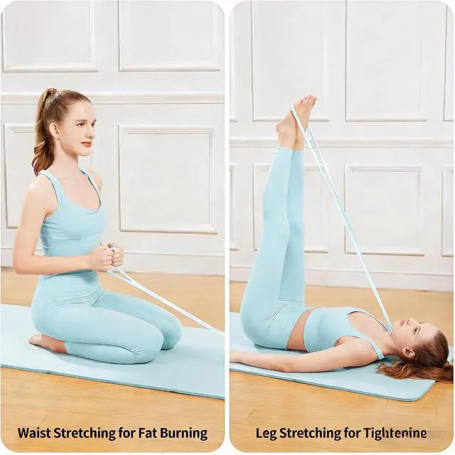 Alt view image 6 of 7 - Figure 8 Resistance Band, Arm Back Shoulder Exercise Elastic Rope Stretch Fitness Band, Foot, Leg, Hand Stretcher, Arm Exerciser for Yoga Pilates Stretching Physical Therapy, Home Gym Workout