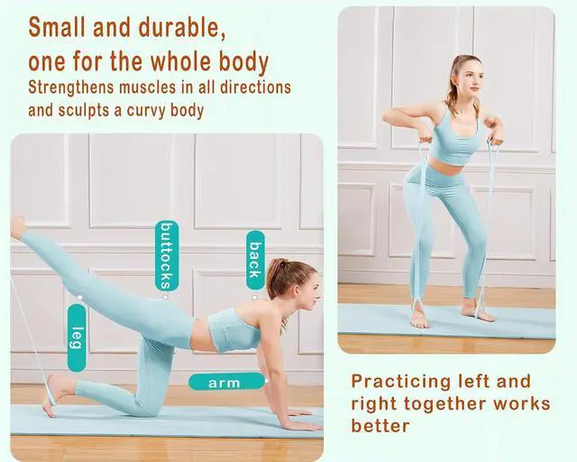 Alt view image 7 of 7 - Figure 8 Resistance Band, Arm Back Shoulder Exercise Elastic Rope Stretch Fitness Band, Foot, Leg, Hand Stretcher, Arm Exerciser for Yoga Pilates Stretching Physical Therapy, Home Gym Workout