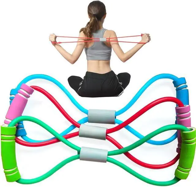 Main image of Resistance Bands, Figure 8 Exercise Bands for Women Men, 8 Shaped Resistance Bands for Arms, Chest Expander, Yoga Gym Fitness Pulling Rope 8 Word Elastic for Exercise Muscle Training Tubing