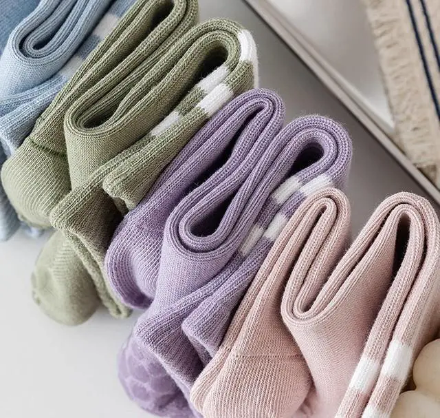 Alt view image 6 of 6 - Tergy 8 Pairs Long Yoga Socks with Grip for Women Anti Skid Gripper Socks No Slip Socks for Pilates, Barre, Dance,Yoga