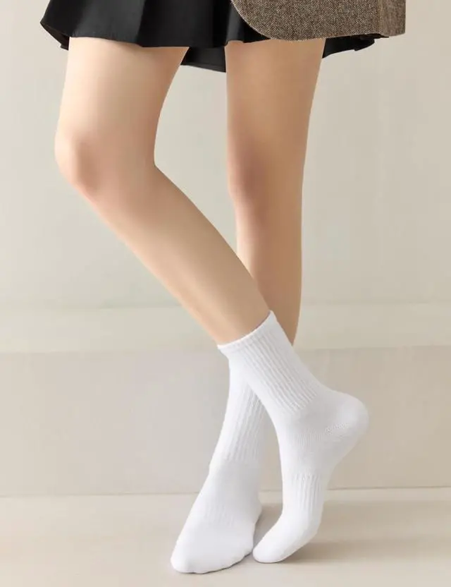 Alt view image 3 of 7 - Rehelu Womens Crew Socks Cotton Long Gym Socks Lightweight Athletic Running Socks