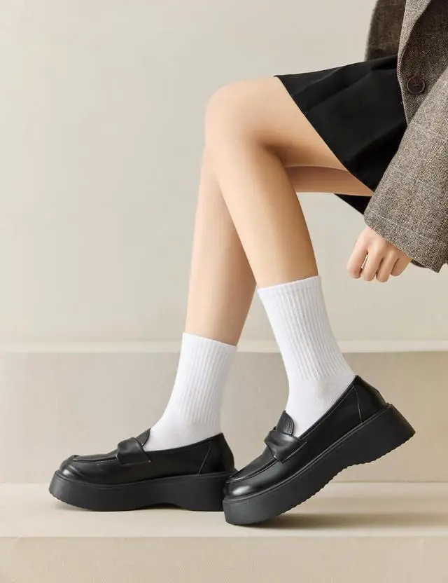 Alt view image 2 of 7 - Rehelu Womens Crew Socks Cotton Long Gym Socks Lightweight Athletic Running Socks