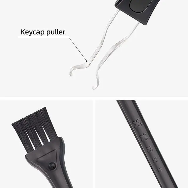 Alt view image 6 of 7 - 1 PCS Keycap Puller Switch Puller with 2 Cleaning Brushes | For Mechanical Keyboard, Fixing & Removal Tool, Stainless Steel