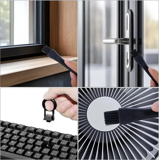 Alt view image 5 of 6 - 8 PCS Keyboard Cleaning Brushes Kit, Small Portable Anti Static Electronic Dust Cleaning Brush for Computer PC Keyboard Laptop Motherboard Camera Small Space(Black, Set of 8)