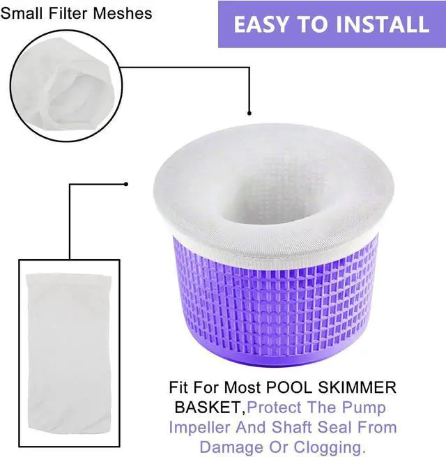 Alt view image 2 of 7 - Coopache 30 Pack of Pool Skimmer Socks Filters Baskets Trap Debris Leaves | Elastic Pool Socks & Filter Socks Trap Tiny Debris For In-Ground & Above-Ground Pools, Keeps Sand Filters Clean
