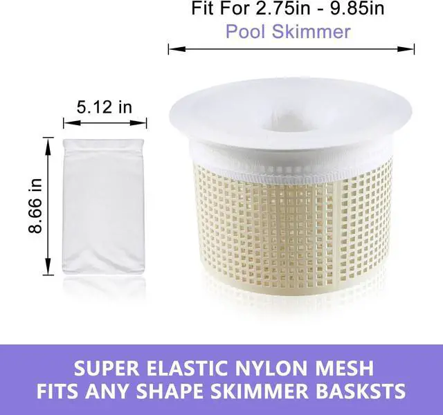 Alt view image 4 of 7 - Coopache 30 Pack of Pool Skimmer Socks Filters Baskets Trap Debris Leaves | Elastic Pool Socks & Filter Socks Trap Tiny Debris For In-Ground & Above-Ground Pools, Keeps Sand Filters Clean