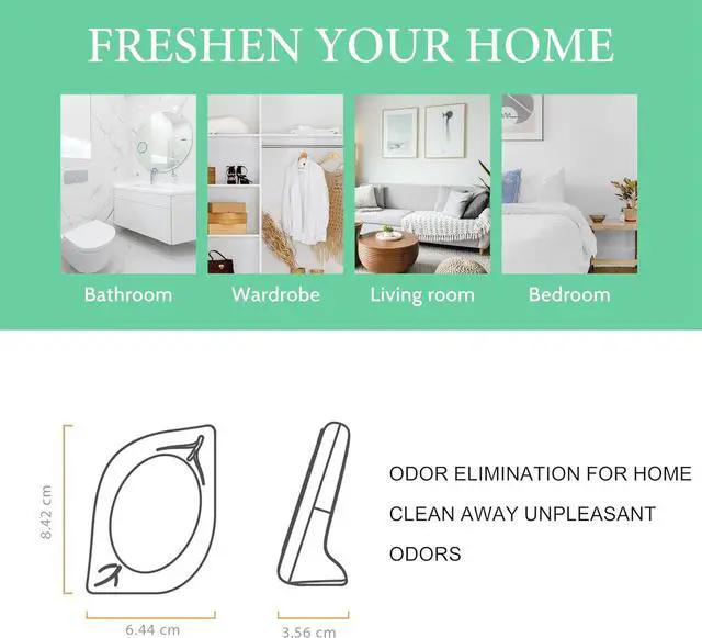 Alt view image 2 of 5 - Air Freshener for Home, 4 Pack, Eucalyptus & Mint, Odor Eliminator for Small Area Closets Bathroom Pets Strong Odor, Up to 120 Days