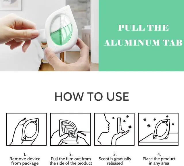 Alt view image 5 of 5 - Air Freshener for Home, 4 Pack, Eucalyptus & Mint, Odor Eliminator for Small Area Closets Bathroom Pets Strong Odor, Up to 120 Days