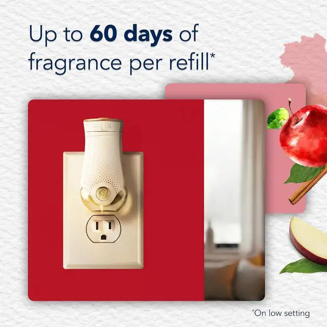 Alt view image 2 of 7 - Glade PlugIns Refills Air Freshener, Scented and Essential Oils for Home and Bathroom, Apple Cinnamon, 1.34 Fl Oz, 2 Count