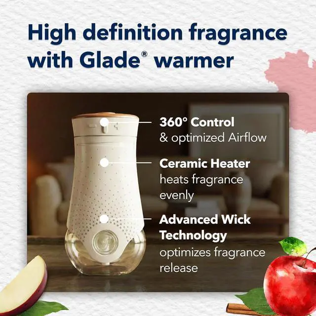 Alt view image 7 of 7 - Glade PlugIns Refills Air Freshener, Scented and Essential Oils for Home and Bathroom, Apple Cinnamon, 1.34 Fl Oz, 2 Count