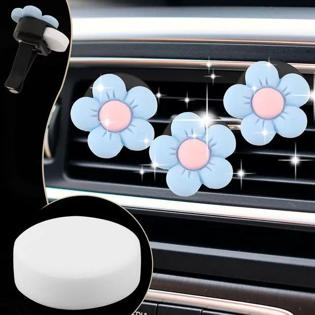 Alt view image 4 of 7 - 60Pcs Car Air Vent Clip Replacement Pads Unscented Essential Oil Perfumes Refill Pads for Car Air Freshener Clips Diffuser 17mm White Refill Replacement for Custom Fragrance