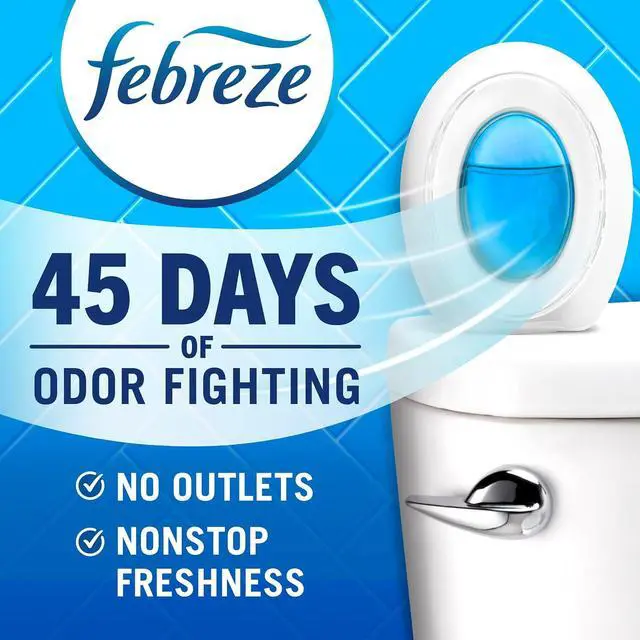 Alt view image 2 of 7 - Febreze Bathroom Air Freshener Odor-Fighting for Small Spaces Scented Plug In Alternative Long-Lasting for Home and Bathroom and Kitchen Closet Air Fresheners, Linen & Sky Scent, 4 Count