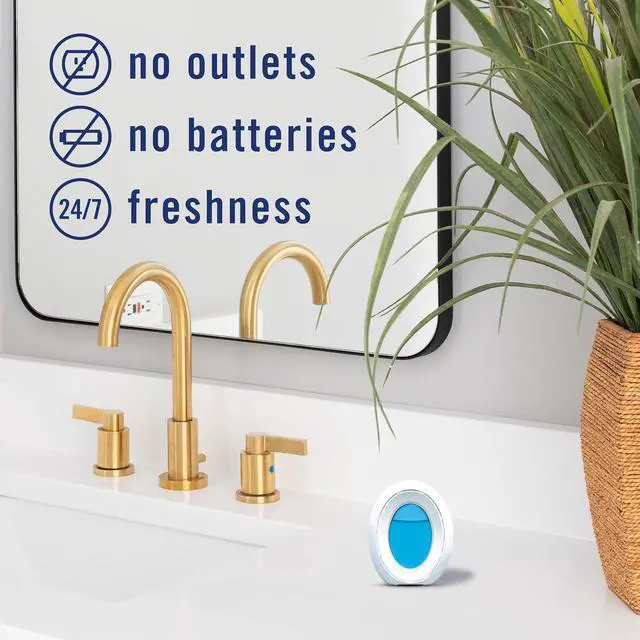 Alt view image 4 of 7 - Febreze Bathroom Air Freshener Odor-Fighting for Small Spaces Scented Plug In Alternative Long-Lasting for Home and Bathroom and Kitchen Closet Air Fresheners, Linen & Sky Scent, 4 Count