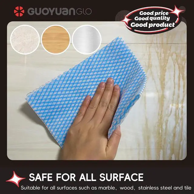 Alt view image 5 of 6 - GUYUANGLO Disposable Dish Cloths Heavy Duty Disposable Cleaning Towels and Dish Cloths Dish Rags for Kitchen,13.78 x 15.75 inches- 50 Counts/Pack,Blue