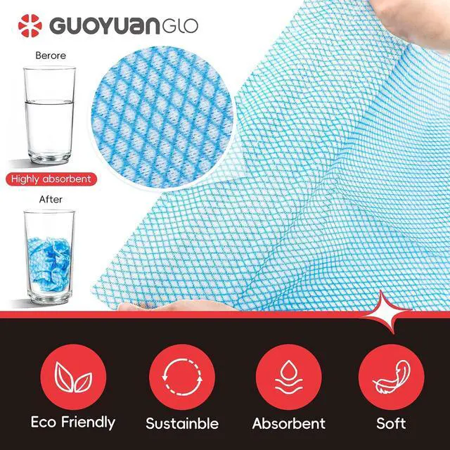 Alt view image 3 of 6 - GUYUANGLO Disposable Dish Cloths Heavy Duty Disposable Cleaning Towels and Dish Cloths Dish Rags for Kitchen,13.78 x 15.75 inches- 50 Counts/Pack,Blue