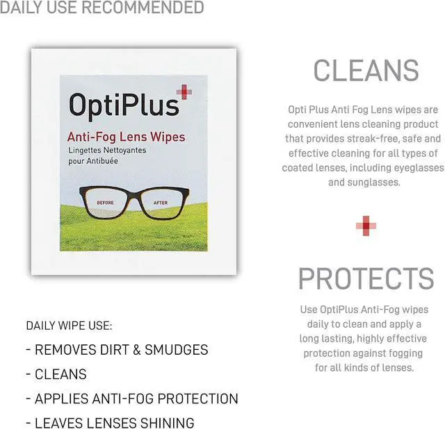 Alt view image 4 of 7 - OptiPlus Anti Fog Lens Wipes l Pre-Moistened l Cleaning Wipes for Glasses, Laptops Screens, Smart Phones, Optical Lens, Goggles, Watch Screen and More l Defogging, Quick-Dry & Scratch-Free l 60 Count