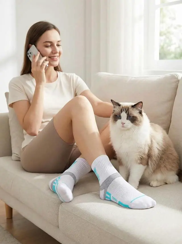 Alt view image 2 of 6 - shnn 12 Pairs Womens Ankle Socks Lightweight Breathable Casual Mini Crew Quarter Socks For Women