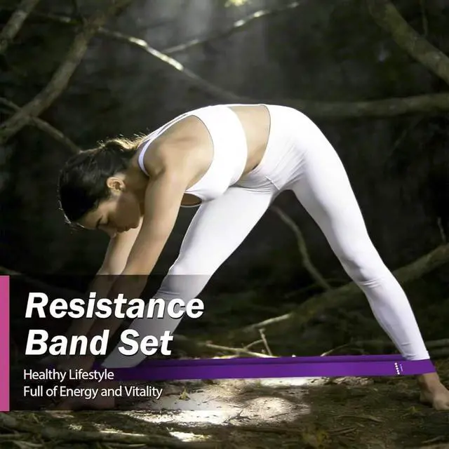 Alt view image 4 of 6 - Resistance Bands for Working Out, 5 Levels Exercise Bands Set | Stretch Bands for Exercise for Women&Men, Workout Bands for Fitness, Yoga, Pilates, Physical Therapy