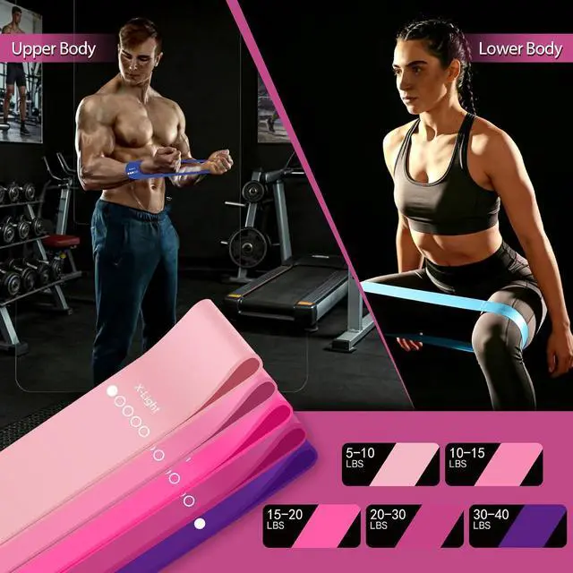 Alt view image 5 of 6 - Resistance Bands for Working Out, 5 Levels Exercise Bands Set | Stretch Bands for Exercise for Women&Men, Workout Bands for Fitness, Yoga, Pilates, Physical Therapy