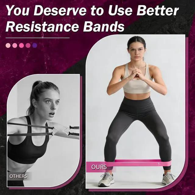 Alt view image 6 of 6 - Resistance Bands for Working Out, 5 Levels Exercise Bands Set | Stretch Bands for Exercise for Women&Men, Workout Bands for Fitness, Yoga, Pilates, Physical Therapy