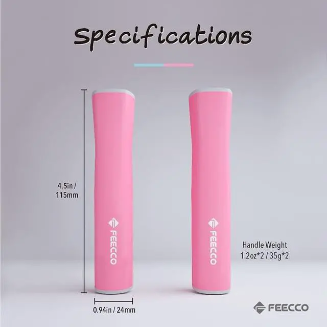 Alt view image 7 of 7 - FEECCO Jump Rope for Kids, Pink and Blue Colored Jump Ropes for Girls and Boys 3~12 Years Old, with Adjustable Length Rope and Skin Friendly Silicone Handles