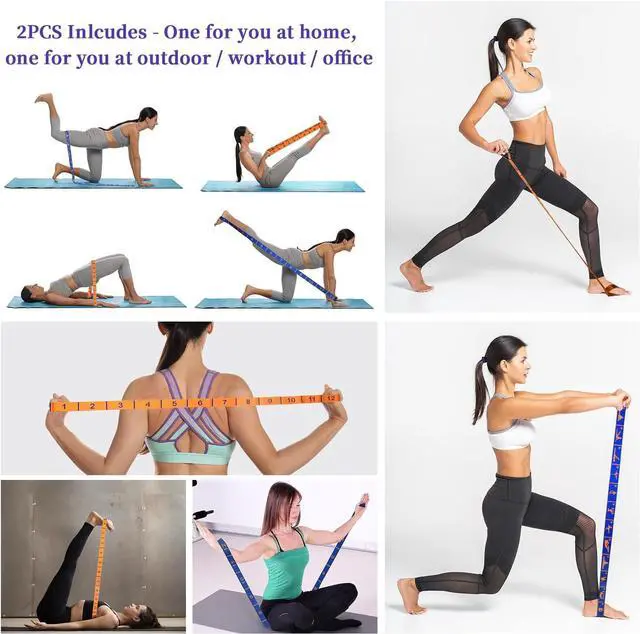 Alt view image 7 of 7 - Elastic Yoga Stretching Strap with Loops, CEILIWEN Stretch Straps for Physical Therapy, Pilates Stretch Band, Elastic Exercise Bands, Leg Stretching Strap, Stretch Resistance Bands for Exercise