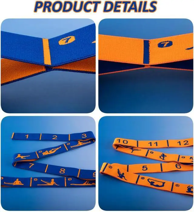 Alt view image 4 of 7 - Elastic Yoga Stretching Strap with Loops, CEILIWEN Stretch Straps for Physical Therapy, Pilates Stretch Band, Elastic Exercise Bands, Leg Stretching Strap, Stretch Resistance Bands for Exercise