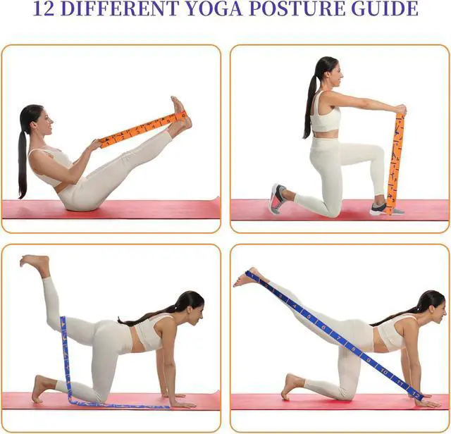 Alt view image 6 of 7 - Elastic Yoga Stretching Strap with Loops, CEILIWEN Stretch Straps for Physical Therapy, Pilates Stretch Band, Elastic Exercise Bands, Leg Stretching Strap, Stretch Resistance Bands for Exercise