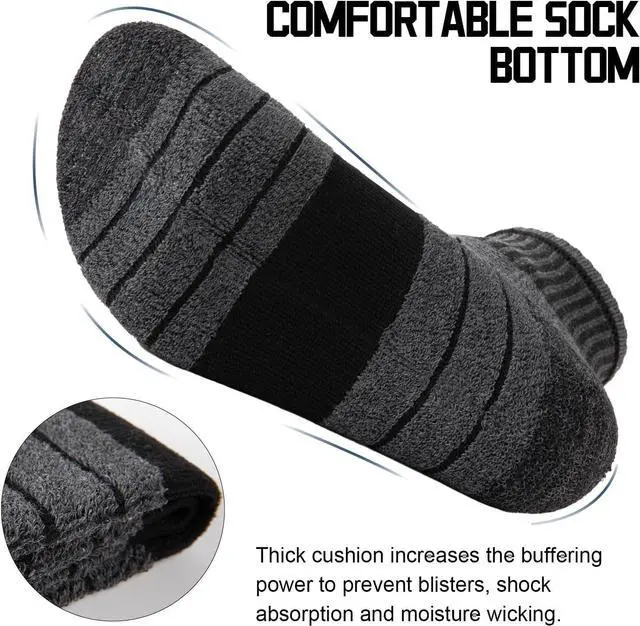 Alt view image 4 of 7 - Heatuff Men's Athletic Ankle Socks Cushioned Quarter Running Mini Crew Socks for Men 6 Pairs
