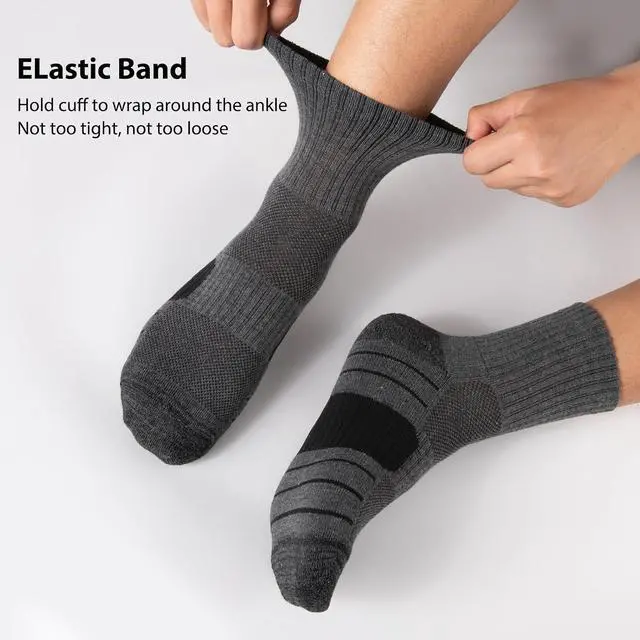 Alt view image 2 of 7 - Heatuff Men's Athletic Ankle Socks Cushioned Quarter Running Mini Crew Socks for Men 6 Pairs