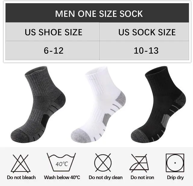 Alt view image 7 of 7 - Heatuff Men's Athletic Ankle Socks Cushioned Quarter Running Mini Crew Socks for Men 6 Pairs