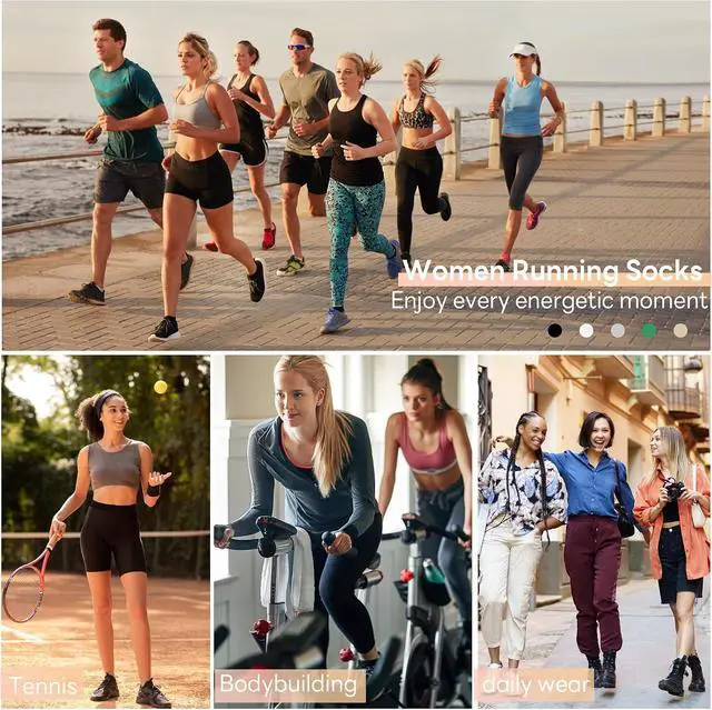 Alt view image 7 of 7 - 6 Pairs Ankle Socks for Women Athletic Running Socks with Tab 6-11 | Soft Cotton, Women Low Cut Tennis Sports Socks, Short Yoga Pilates Workout Sneaker Socks, Lightweight, Size 6-9 9-11