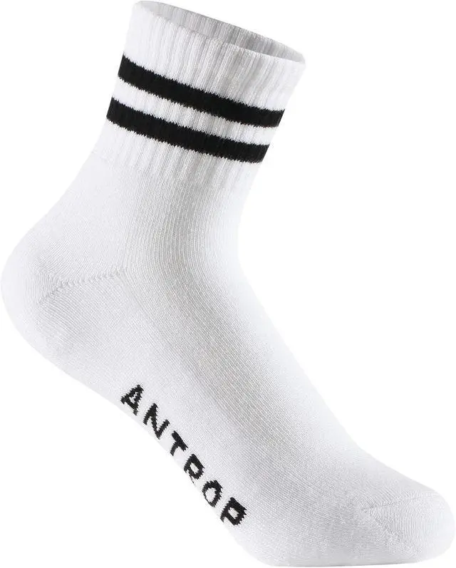 Alt view image 3 of 6 - Antrop WoMen Quarter Crew Cotton Heel Tab Athletic Running Cushion Socks