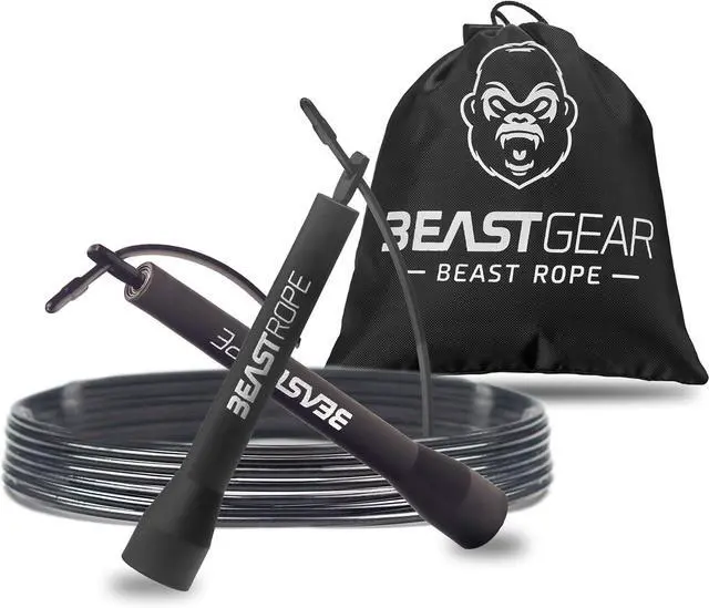 Main image of Beast Gear Jump Rope, Jump Ropes for Fitness, Premium Aluminium Skipping Rope for Men Women - Boxing, MMA, HIIT, Strength Training & Double Unders