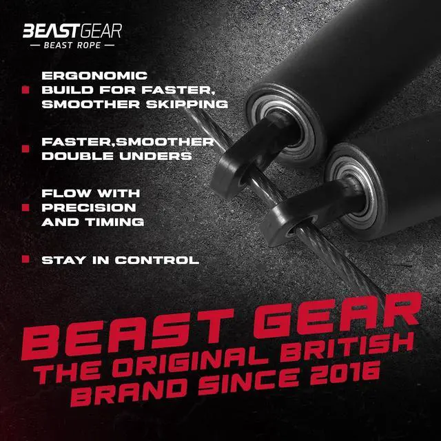 Alt view image 4 of 7 - Beast Gear Jump Rope, Jump Ropes for Fitness, Premium Aluminium Skipping Rope for Men Women - Boxing, MMA, HIIT, Strength Training & Double Unders