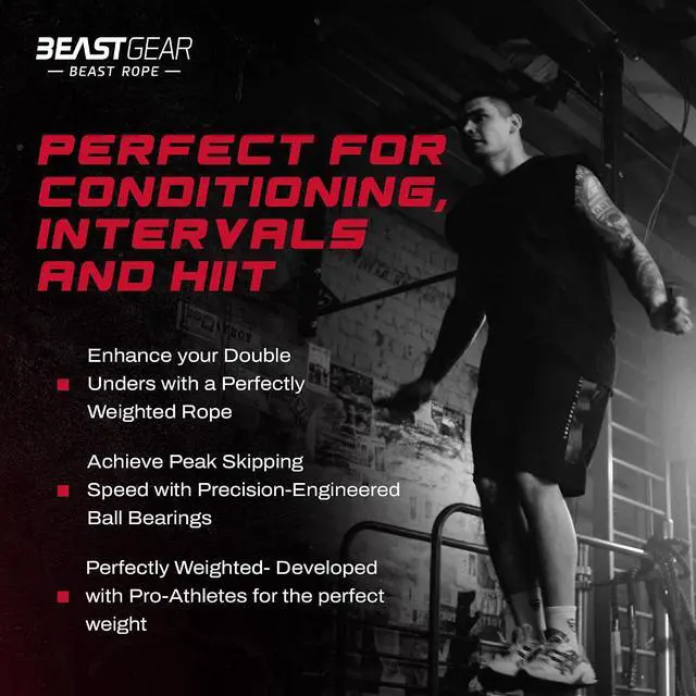 Alt view image 6 of 7 - Beast Gear Jump Rope, Jump Ropes for Fitness, Premium Aluminium Skipping Rope for Men Women - Boxing, MMA, HIIT, Strength Training & Double Unders