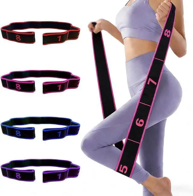 Alt view image 3 of 6 - Fitness Resistance Band for Stretching and Yoga, Number Stretch Resistance Band with Clear Markings, 8-Section Elastic Training Bands for Full Body Stretching Shaping