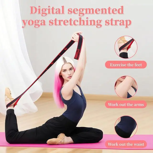 Alt view image 4 of 6 - Fitness Resistance Band for Stretching and Yoga, Number Stretch Resistance Band with Clear Markings, 8-Section Elastic Training Bands for Full Body Stretching Shaping