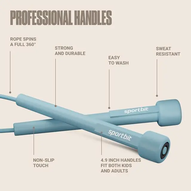 Alt view image 6 of 7 - SPORTBIT Adjustable Jump Rope for Fitness and Exercise | Fitness and Exercise, Cardio, Boxing, and Weight Loss, Speed Rope, Men & Women