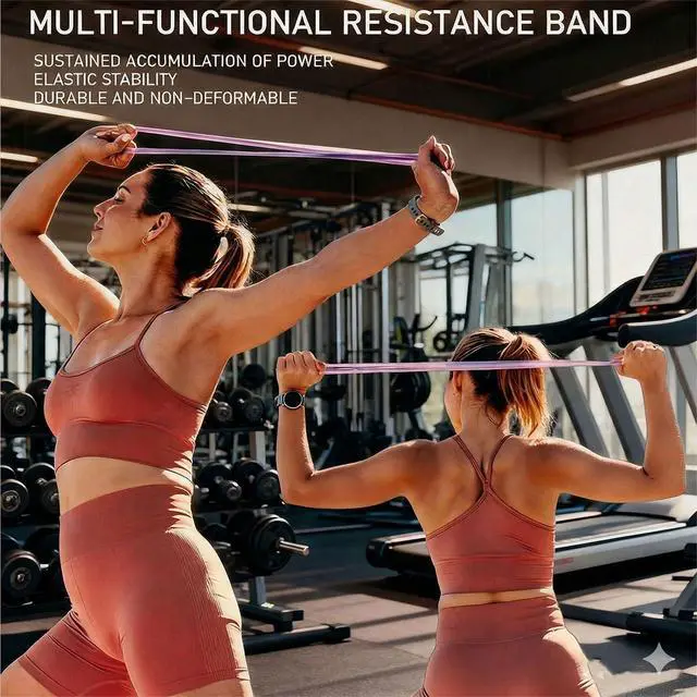 Alt view image 4 of 7 - Resistance Bands with Handles,Figure 8 Resistance Band Elastic Fitness Bands Exercise Band for Home Yoga Gym Workout