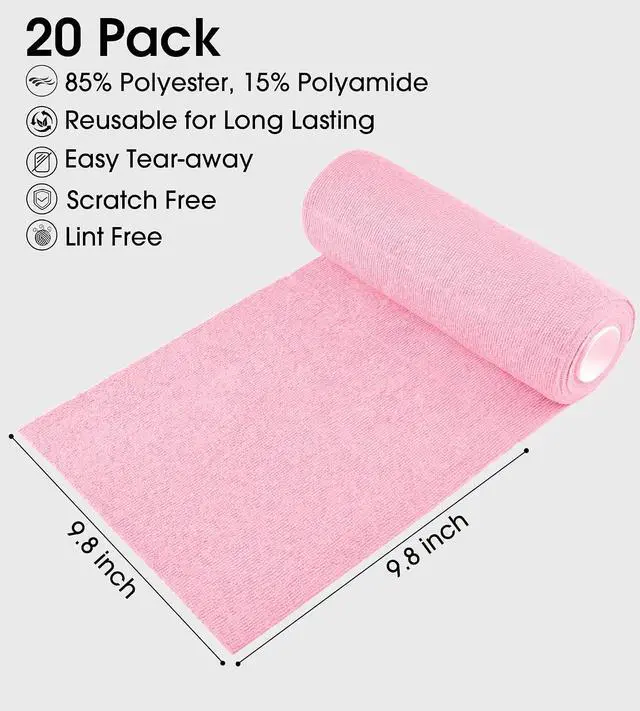 Alt view image 3 of 7 - KitchLife Microfiber Cleaning Cloth Roll - Tear-Away Reusable Microfiber Paper Towels, Lint-Free, Washable, 20 Sheets for Kitchen, Car, Dishes, and Sensitive Surfaces (Pink)