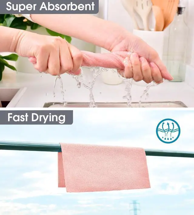 Alt view image 4 of 7 - KitchLife Microfiber Cleaning Cloth Roll - Tear-Away Reusable Microfiber Paper Towels, Lint-Free, Washable, 20 Sheets for Kitchen, Car, Dishes, and Sensitive Surfaces (Pink)