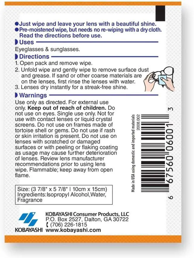 Alt view image 3 of 7 - ClearWipe Microfiber Pre-Moistened Lens Wipes, Individual Packets, 40 Count | Pre-moistened soft wipes provide superior streak-free cleaning. Quick drying. Removes dust & grease. Residue & lint free.