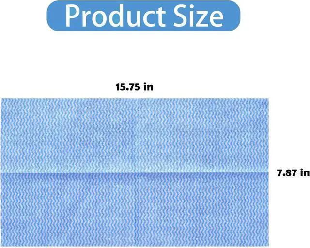 Alt view image 2 of 6 - Disposable Cleaning Cloths Multi-Purpose Heavy Duty Disposable Dish Cloth Dish Rags for Kitchen, 7.87 x 15.75 inches -50 Counts/Pack,Blue