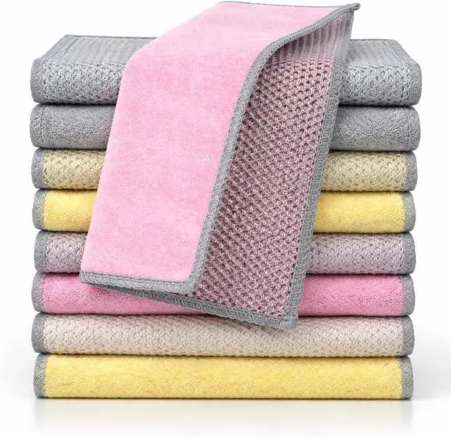 Main image of NEW 2026 | Non Scratch Wire Dishcloth | Metal Cleaning Rag for Kitchen Cookware | Silver Mesh Dishcloth | Double Sided | Metal & Coconut Fiber Scrubbers | 10 pcs Colorful Cloth